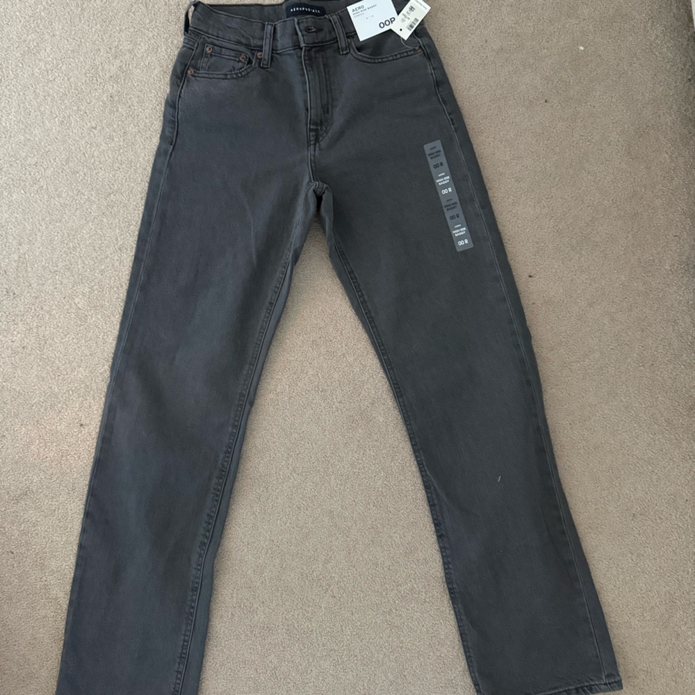 Aeropostale Women's Dark Gray High Rise Baggy Jeans Size 00R